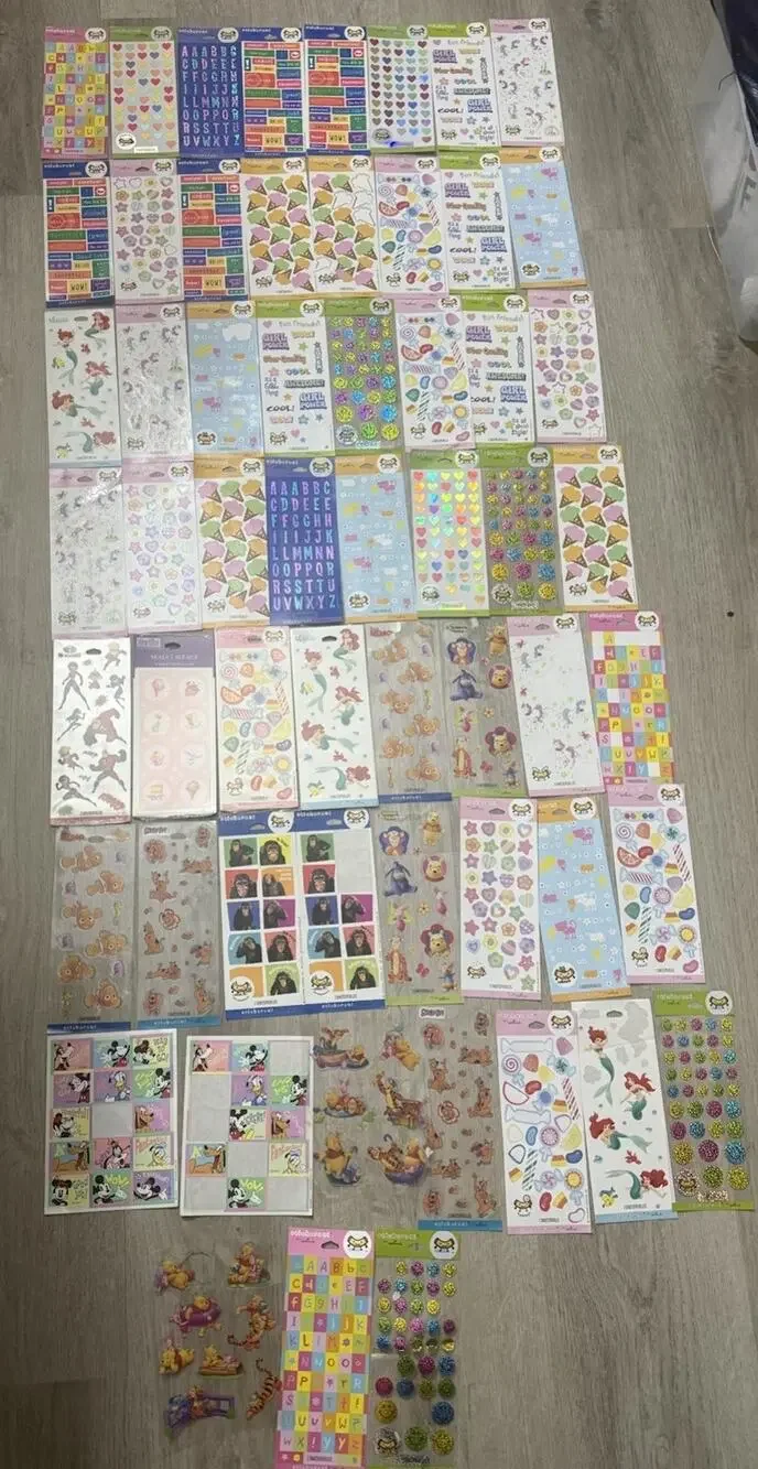 Hallmark Y2K 2000s Sticker Lot 59 Sheets Vintage Mostly New